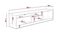 Tv-Benk & Mediabenk-Novaj TV-skap 180 cm Hvit