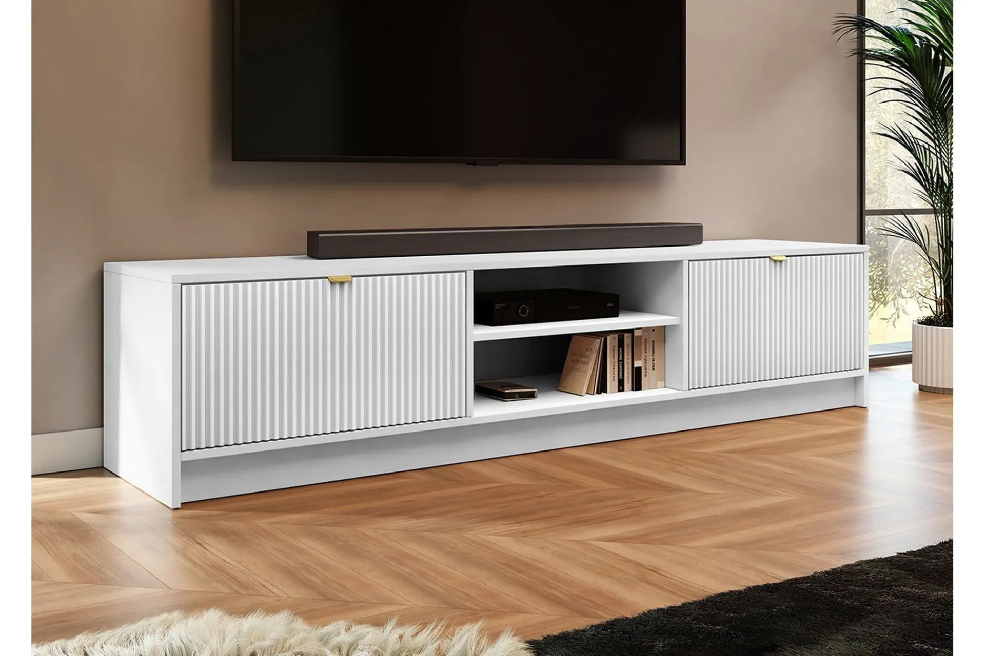 Tv-Benk & Mediabenk-Novaj TV-skap 180 cm Hvit
