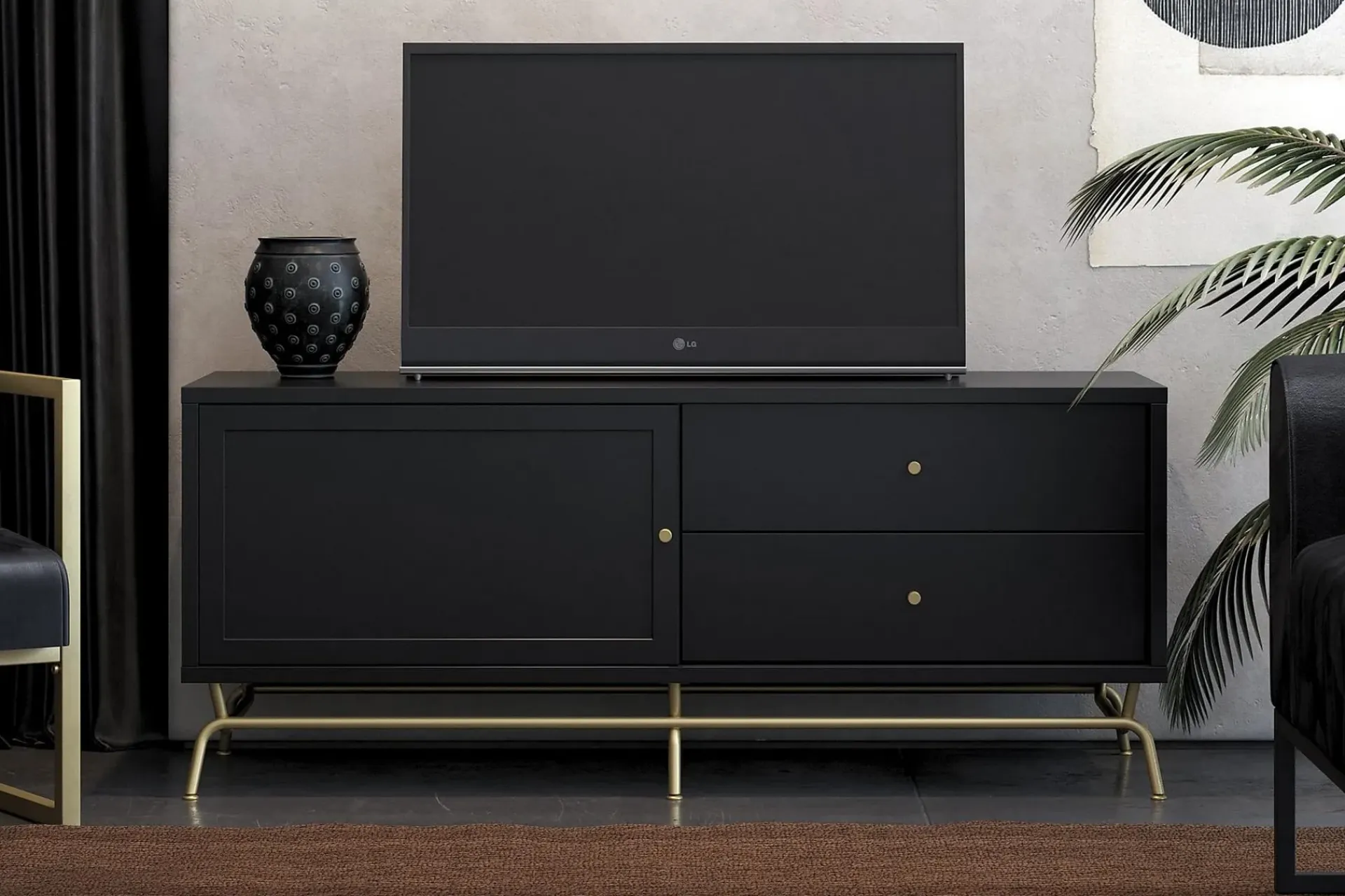 CosmoLiving Tv-Benk & Mediabenk-Nova TV-benk 150x50 cm Svart