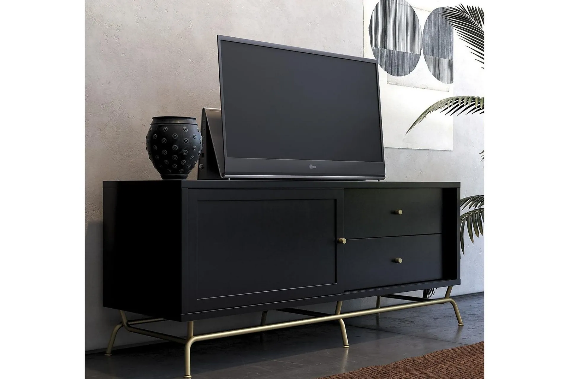CosmoLiving Tv-Benk & Mediabenk-Nova TV-benk 150x50 cm Svart