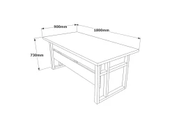 Kontorbord-Numandro Skrivebord 180 cm Teak,Antracit