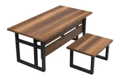 Kontorbord-Numandro Skrivebord 180 cm Teak,Antracit