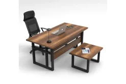 Kontorbord-Numandro Skrivebord 180 cm Teak,Antracit