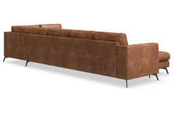 Scandinavian Choice Ocean Lyx 6-seters Høyrevendt U-formet Sofa med Divan og Sjeselong + Fotskammel i Kunstlær