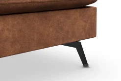 Scandinavian Choice Ocean Lyx 6-seters Høyrevendt U-formet Sofa med Divan og Sjeselong + Fotskammel i Kunstlær