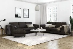 Scandinavian Choice Velour Sofa & Fløyel Sofa-Ocean Lyx 3-seter Sofa Mörkbrun