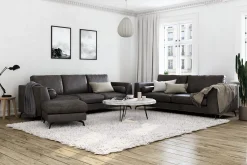 Scandinavian Choice 2 Seter Sofa-Ocean Lyx 3-seter Sofa i Kunstlær Svart