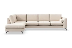 Scandinavian Choice Sofa Med Sjeselong-Ocean Lyx 4-seters Venstrevendt L-formet Sjeselongsofa i Stoff Beige