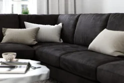Scandinavian Choice Velour Sofa & Fløyel Sofa-Ocean Lyx 6-seters Venstrevendt U-formet Sofa med Divan og Sjeselong + Fotskammel i Fløyel Mörkbrun