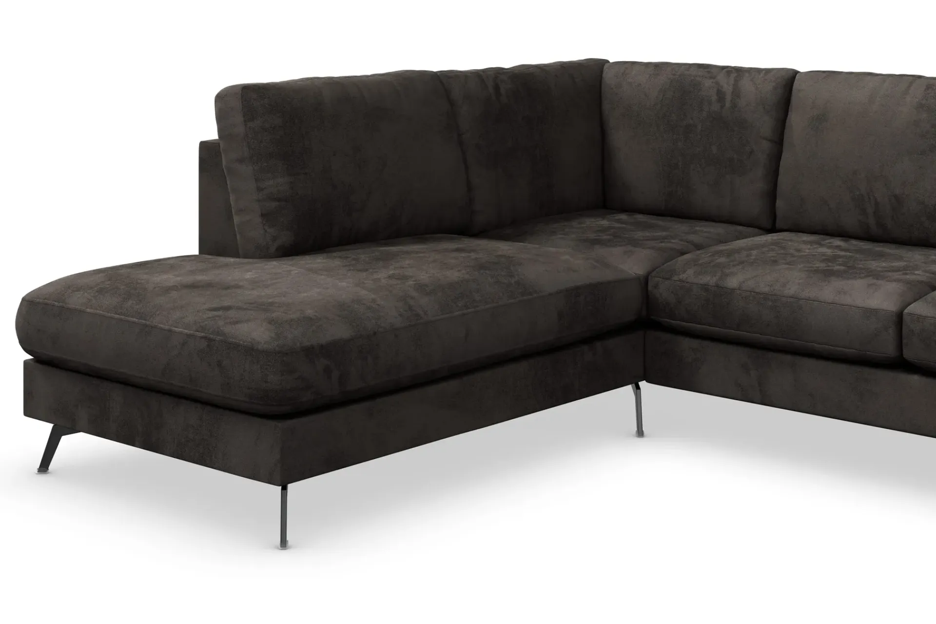 Scandinavian Choice Velour Sofa & Fløyel Sofa-Ocean Lyx 6-seters Venstrevendt U-formet Sofa med Divan og Sjeselong + Fotskammel i Fløyel Mörkbrun
