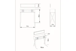 Sminkebord & Toalettbord-Ocotla Kommode 90x32 cm Skuff Hvit
