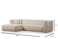 Sofa Med Sjeselong-Octavian Sofa med Sjeselong 5-seter Beige