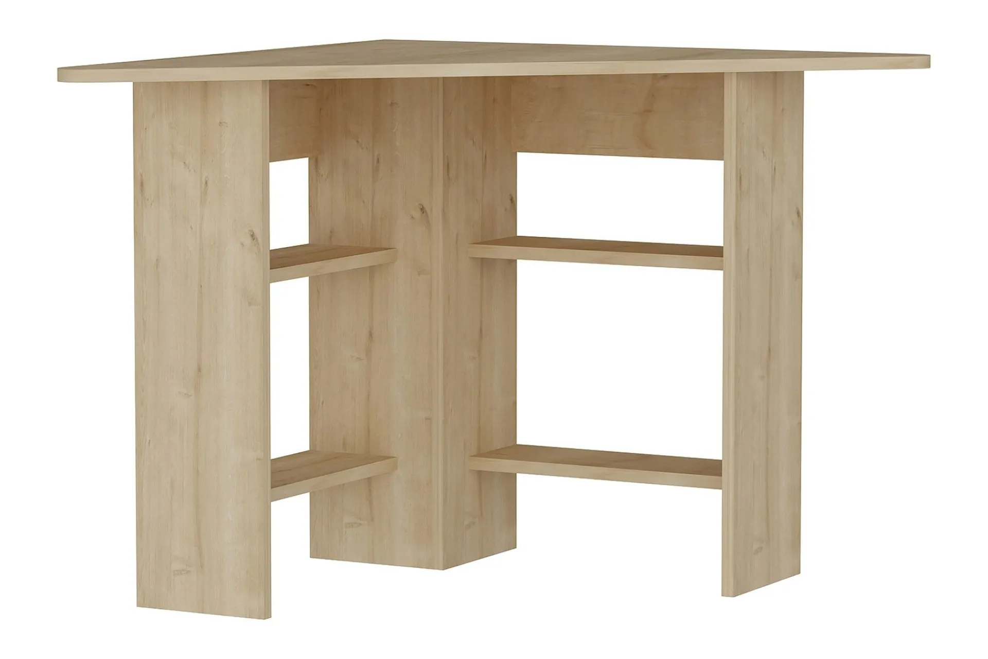 Kontorbord-Oderzo Hjørneskrivebord 80 cm med Oppbevaringshyller Blå,Tre/Natur
