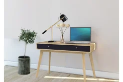 Kontorbord-Olivet Skrivebord 120 cm Natur,Svart
