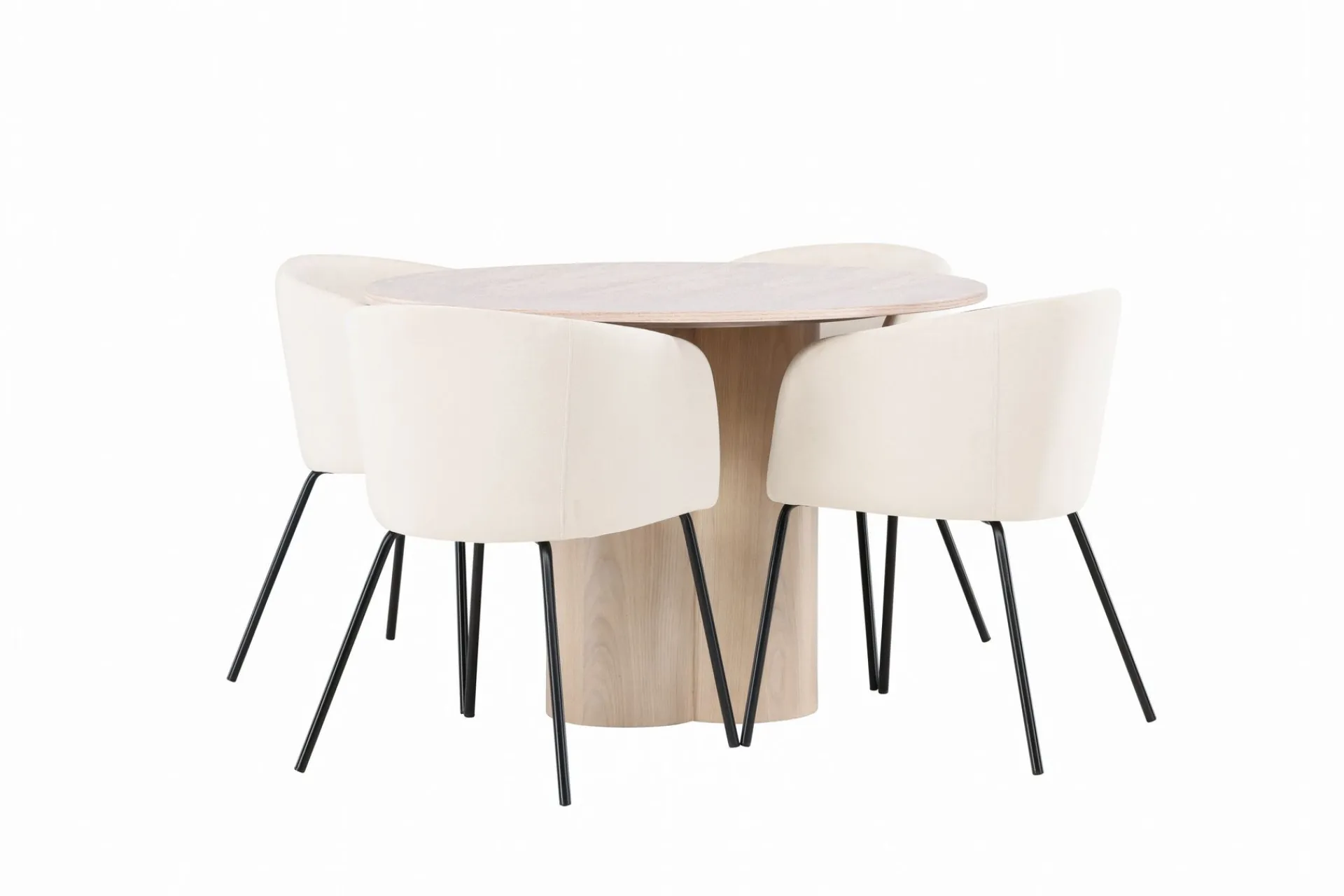 Venture Home Spisegrupper-Olivia Matgruppe 110 cm Rund med 4 Berit Stoler Beige,Whitewash