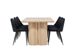 Venture Home Spisegrupper-Olivia Spisegruppe 210 cm Rektangulær med 6 Night stoler White wash/Svart/Svart