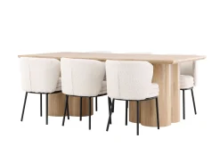 Venture Home Spisegrupper-Olivia Spisegruppe 210 cm Rektangulær med 6 Agnes stoler White wash/Hvit/Svart