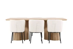 Venture Home Spisegrupper-Olivia Spisegruppe 210 cm Rektangulær med 6 Agnes stoler White wash/Hvit/Svart
