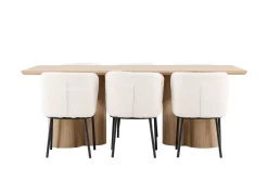 Venture Home Spisegrupper-Olivia Spisegruppe 210 cm Rektangulær med 6 Agnes stoler White wash/Hvit/Svart