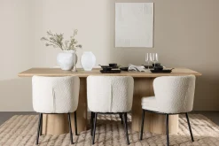 Venture Home Spisegrupper-Olivia Spisegruppe 210 cm Rektangulær med 6 Agnes stoler White wash/Hvit/Svart