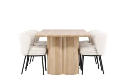 Venture Home Spisegrupper-Olivia Spisegruppe 210 cm Rektangulær med 6 Agnes stoler White wash/Hvit/Svart