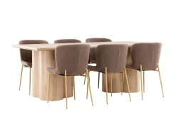 Venture Home Olivia Spisegruppe 210 cm Rektangulær med 6 Modesto stoler