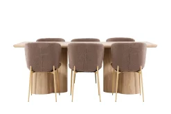Venture Home Olivia Spisegruppe 210 cm Rektangulær med 6 Modesto stoler