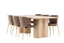 Venture Home Olivia Spisegruppe 210 cm Rektangulær med 6 Modesto stoler