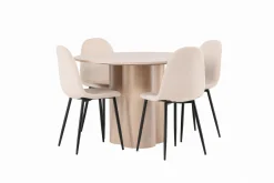 Venture Home Olivia Spisegruppe 110 cm Rund med 4 Polar Stoler