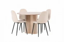 Venture Home Olivia Spisegruppe 110 cm Rund med 4 Polar Stoler