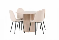 Venture Home Olivia Spisegruppe 110 cm Rund med 4 Polar Stoler