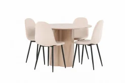 Venture Home Olivia Spisegruppe 110 cm Rund med 4 Polar Stoler