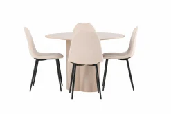 Venture Home Olivia Spisegruppe 110 cm Rund med 4 Polar Stoler