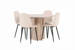 Venture Home Olivia Spisegruppe 110 cm Rund med 4 Polar Stoler