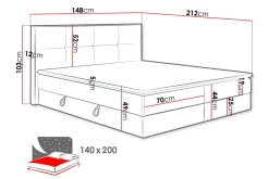 Kontinentalsenger|Seng Med Oppbevaring-Oppbevaringsseng EUPHORIA 140x200 Belle 2