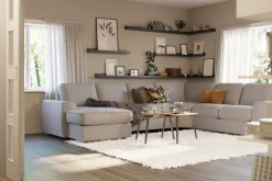 Scandinavian Choice Hjørnesofa-Optus Lyx 5-seters Høyrevendt U-formet Hjørnesofa med Divan i Stoff Grey
