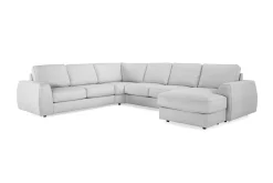 Scandinavian Choice Hjørnesofa-Optus Lyx 5-seters Høyrevendt U-formet Hjørnesofa med Divan i Stoff Grey