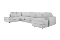Scandinavian Choice U-Sofa-Optus Lyx 6-seters Venstrevendt U-formet Large Sofa med Divan og Sjeselong i Stoff Grey