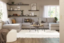 Scandinavian Choice U-Sofa-Optus Lyx 6-seters Venstrevendt U-formet Large Sofa med Divan og Sjeselong i Stoff Grey