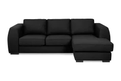 Scandinavian Choice Sofa Med Sjeselong-Optus 3-seters Vendbar L-formet Sjeselongsofa i Stoff Svart