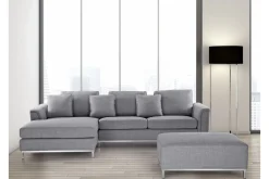Sofa Med Sjeselong-Oslo Hjørnesofa 270 cm Lysegrå