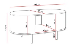 Sofabord-Pantego Sofabord 100x52 cm Brun