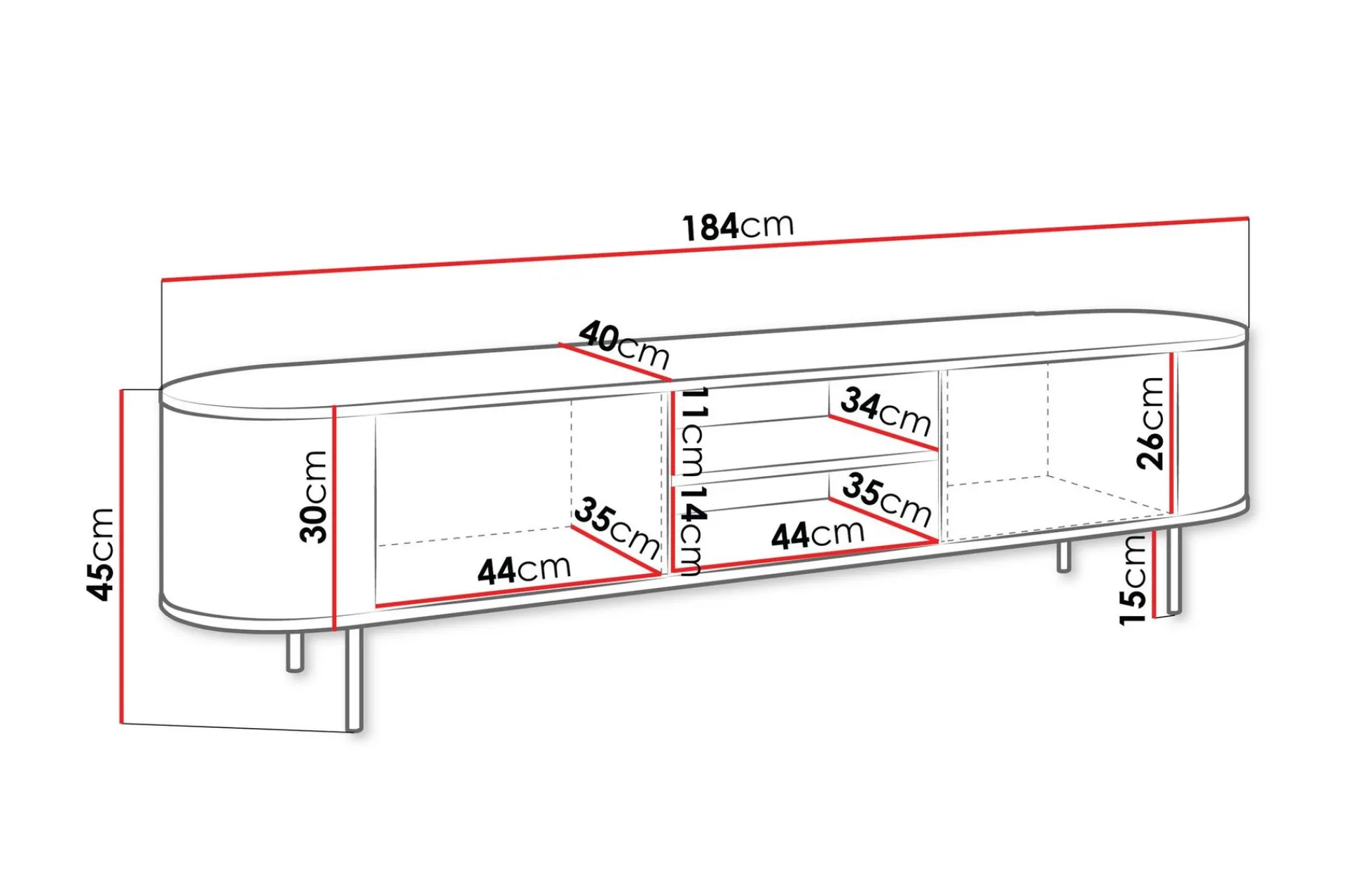 Tv-Benk & Mediabenk-Pantego Tv-Benk 184x40 cm Brun