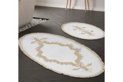 Baderomsmatte|Baderomsmatte-Paramik Baderomsmatte 65x115 cm Rektangulær Krem