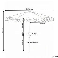 Parasoll utendørs 270 cm Isolotto