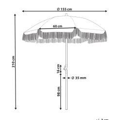 Parasoller-Parasoll utendørs 155 cm Mondello hvit/svart