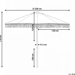 Parasoll utendørs 258 cm Murasa