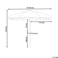 Parasoller-Parasoll utendørs 232 cm Sestriere blå/hvit/brun