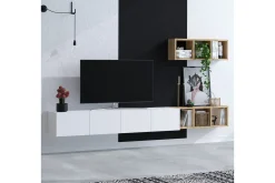 Tv-Møbelsett-Pa TV-møbelsett 215x32 cm Hvit/Brun