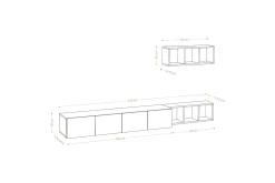 Tv-Møbelsett-Pa TV-møbelsett 215x32 cm Hvit/Brun